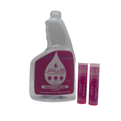 JAWS - JUST ADD WATER ESSENTIALS BUNDLE. (Makes 8 x 750ml cleaners in total)