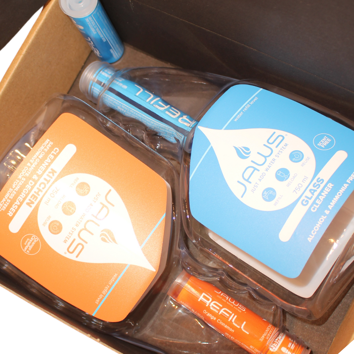 JAWS - JUST ADD WATER ULTIMATE BUNDLE. Makes 8 * 750ml Cleaners, includes Microfibre Cloths