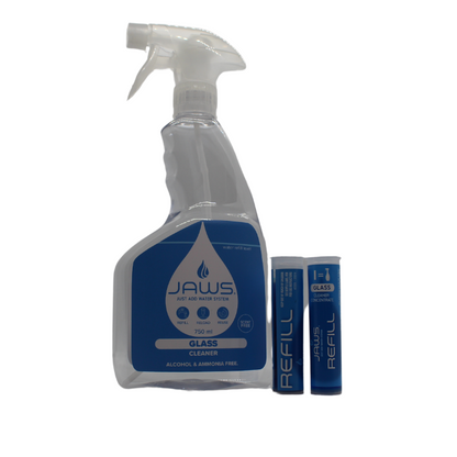 JAWS Glass Cleaner Starter Kit (Makes 1.5 litres, 2 * 750ml when made)